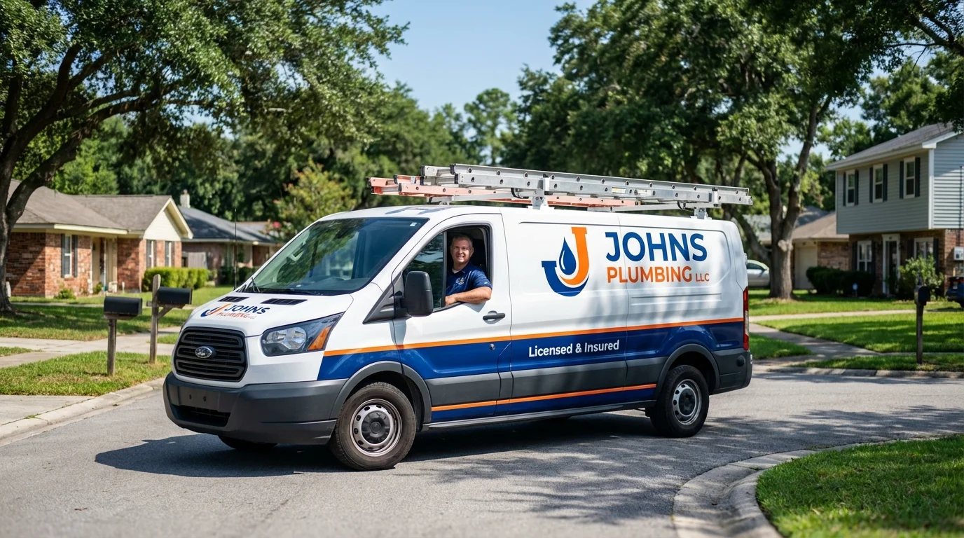 Johns Plumbing LLC service van in Saint Johns, MI
