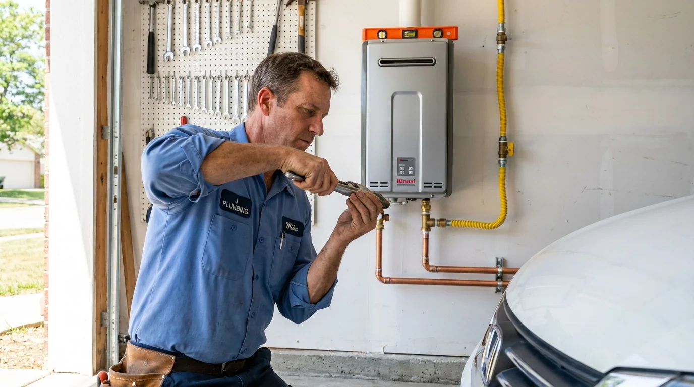 Tankless water heater installation by a Johns Plumbing LLC plumber in Saint Johns